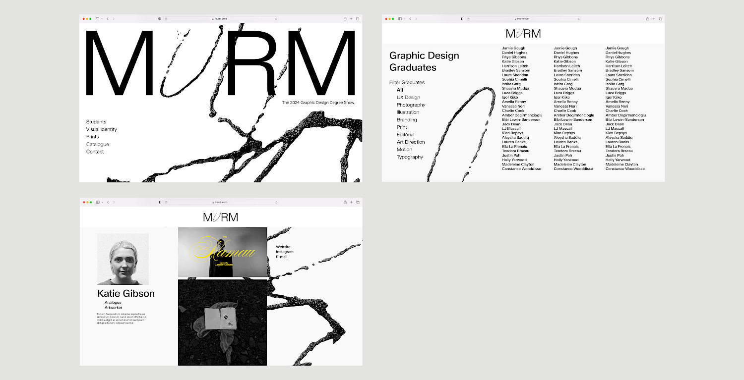 MURM was a proposed concept for this years degree show, which worked on a metaphor of our cohort as a starling murmuration - celebrating the individual within the collective