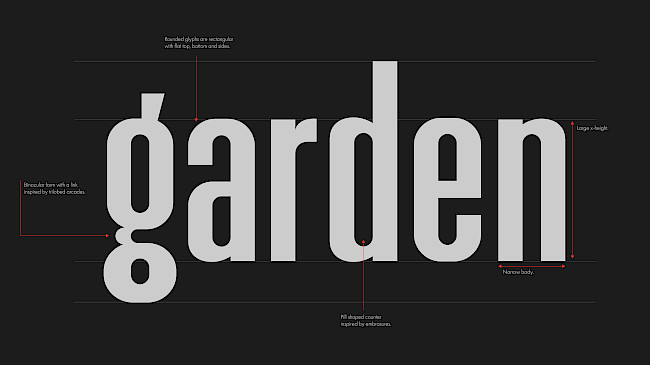 My project draws inspiration from Cula Izvoranu Geblescu’s architecture, a notable building in Romania. Its sturdy yet welcoming presence intrigued me—the blend of robust structure and comforting ambiance. My typeface design aims to encapsulate these unique qualities, reflecting both the building's strength and its inviting feel. I wanted the letters to echo the Cula's history and significance, crafting a narrative that celebrates its distinct character. The brief was in collaboration with Dalton Maag so the whole project was a really great experience.