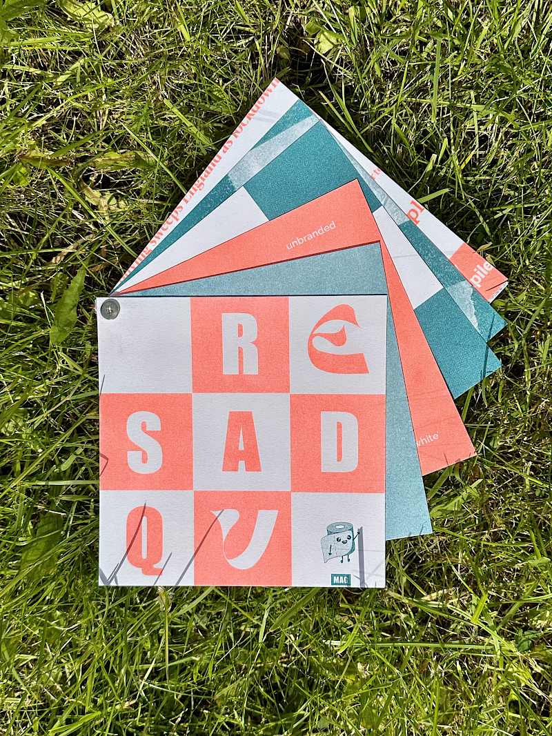 'Squared' a risograph publication exploring the mundanity of toilet roll.