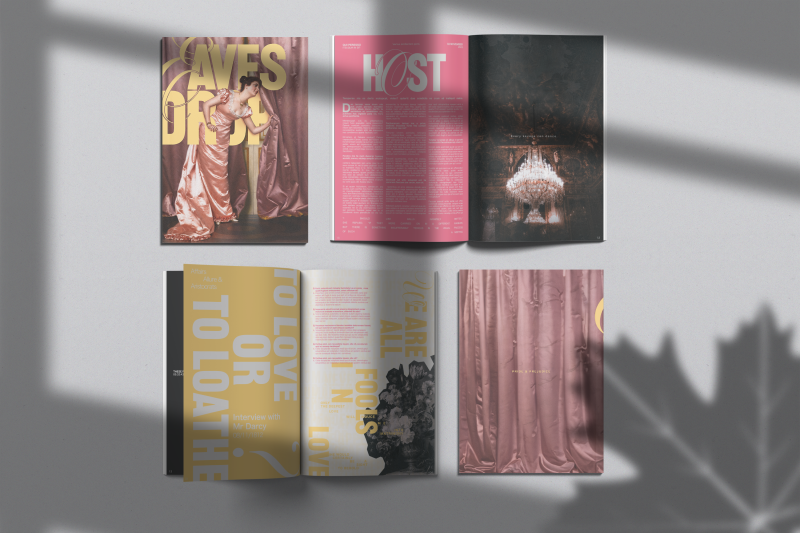 Magazine Spreads for the modern reinterpretation of the classic novel, Pride and Prejudice.