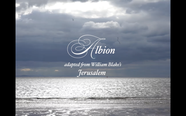 moving image piece 'Albion', a reinterpretation of William Blake's poem 'Jerusalem'. The video features re-written / re-interpreted lyrics for the poem, sung by a small choir of friends of mine.