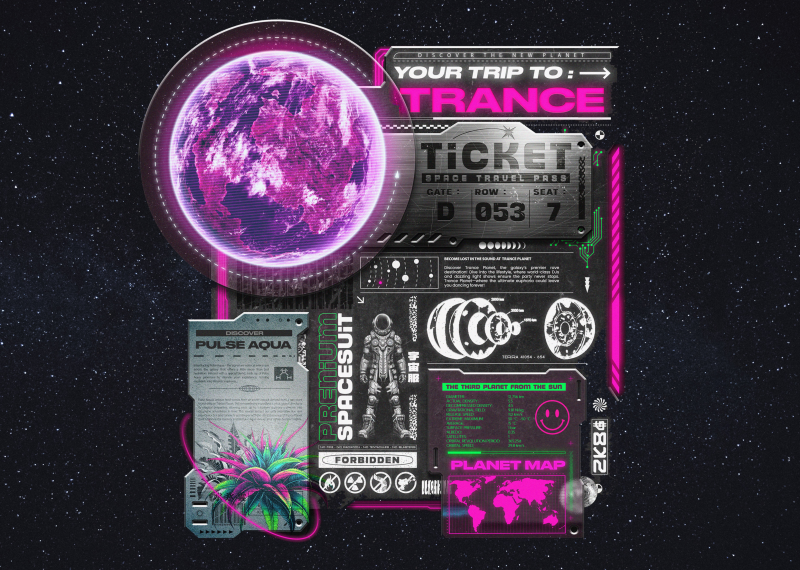 This is a design I did for the space travel passport for when people travel to the Trance planet.