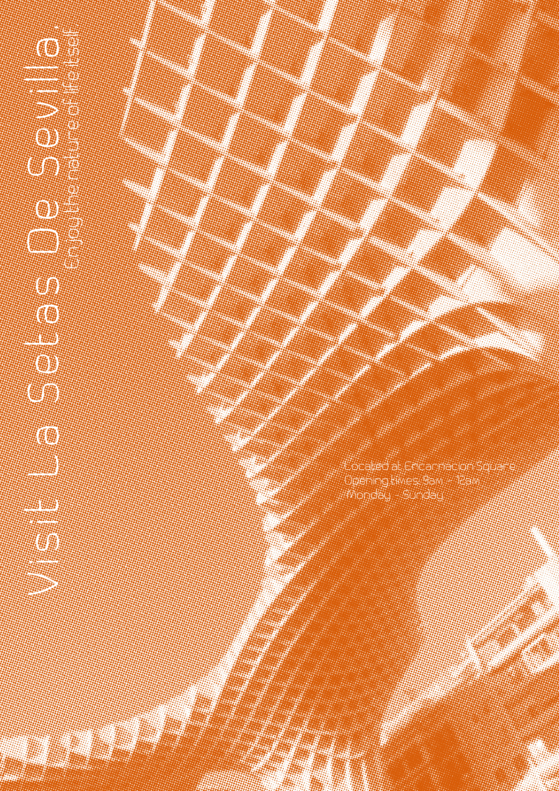 A promotional poster for 'Metropol' typeface inspired by the grids and organic curves of the iconic structure of La Setas De Seville.