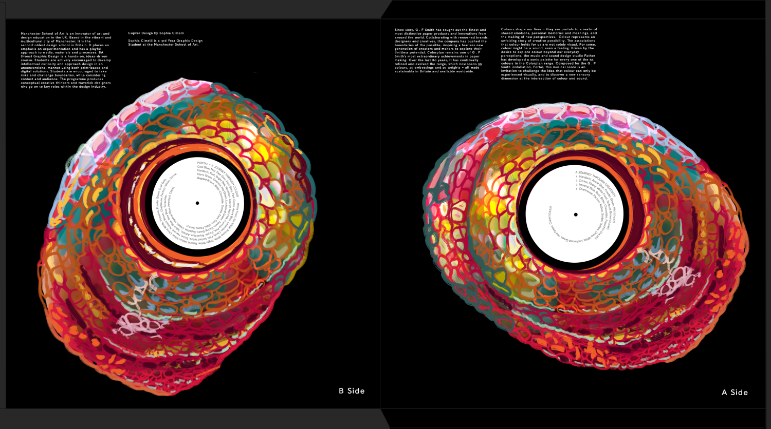 'Chameleon'- Vinyl Cover in collaboration with G.F Smith, Father and Templo. I Illustrated the cover focusing on the texture of chameleon's skin to reflect the experience of synesthesia