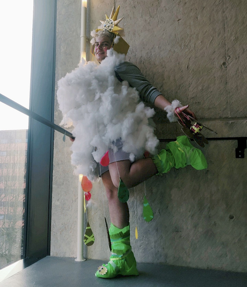 Just a funny photo I wanted to include of the day I did a runway walk as a neon cloud.