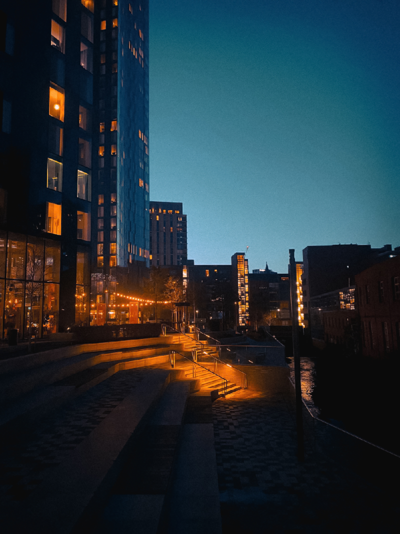 A portion of a longer sequence of photography that explores the transformation of the city of Manchester from day to night- time, with a large focus on the photo editing and colour grading.